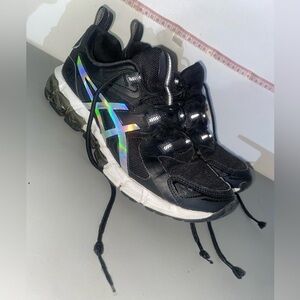 ASICS Women's Gel-Quantum 180 Sport Shoes Black and Grey Shiny